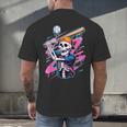 Skeleton Baseball Drip Boy Youth Dripping Baseball Halloween Men's Back Print T-Shirt