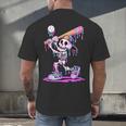 Skeleton Baseball Drip Boys Youth Kids Halloween Men's Back Print T-Shirt