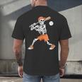 Skeleton Batting Baseball Halloween Men's Back Print T-Shirt