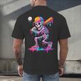 Skelton Playing Baseball Halloween Baseball Drip Boys Kids Men's Back Print T-Shirt Skelton Playing Baseball Halloween Baseball Drip Boys Kids Men's Back Print T-Shirt