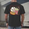 Smiling Baseball Popcorn And Hot-Dog Cartoon Apparel Men's Back Print T-Shirt Smiling Baseball Popcorn And Hot-Dog Cartoon Apparel Men's Back Print T-Shirt