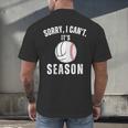 Sorry I Can't It's Volleyball Baseball Season Mom Of Both Men's Back Print T-Shirt Sorry I Can't It's Volleyball Baseball Season Mom Of Both Men's Back Print T-Shirt