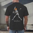 Spooky Season Skeleton Baseball Player Halloween Batter Men's Back Print T-Shirt Spooky Season Skeleton Baseball Player Halloween Batter Men's Back Print T-Shirt