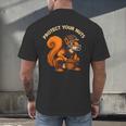 Squirell Baseball Catcher Player Joke Tee Protect Your Nuts Men's Back Print T-Shirt Squirell Baseball Catcher Player Joke Tee Protect Your Nuts Men's Back Print T-Shirt