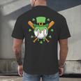 St Patricks Day Baseball Drip Ice Cream Baseball Home Plate Men's Back Print T-Shirt St Patricks Day Baseball Drip Ice Cream Baseball Home Plate Men's Back Print T-Shirt
