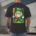 St Patricks Day Baseball Ice Cream Baseball Player Cartoon Men's Back Print T-Shirt St Patricks Day Baseball Ice Cream Baseball Player Cartoon Men's Back Print T-Shirt