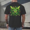 St Patricks Day Baseball Ice Cream Shamrock Baseball Player Men's Back Print T-Shirt