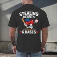 Stealing Hearts & Bases Valentine’s Day Baseball Love Men's Back Print T-Shirt Stealing Hearts & Bases Valentine’s Day Baseball Love Men's Back Print T-Shirt