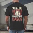 Stealing Hearts Like I Steal Bases Baseball Valentine Retro Men's Back Print T-Shirt