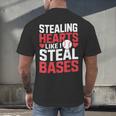 Stealing Hearts Like I Steal Bases Cute Baseball Kids Men's Back Print T-Shirt