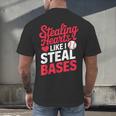 Stealing Hearts Like I Steal Bases Cute Baseball Valentine Men's Back Print T-Shirt Stealing Hearts Like I Steal Bases Cute Baseball Valentine Men's Back Print T-Shirt