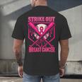 Strike Out Breast Cancer Baseball Ice Cream Drip Men's Back Print T-Shirt Strike Out Breast Cancer Baseball Ice Cream Drip Men's Back Print T-Shirt