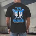 T1D Warrior Baseball Drip Diabetes Awareness Blue Ribbon Men's Back Print T-Shirt