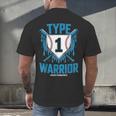 Type 1 Warrior Diabetes Awareness Baseball Enthusiasts Men's Back Print T-Shirt Type 1 Warrior Diabetes Awareness Baseball Enthusiasts Men's Back Print T-Shirt