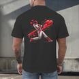 Valentine Baseball Player Drip Men's Back Print T-Shirt