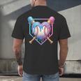 Valentines Baseball Heart Dripping Ice Cream Gen Z Alpha Men's Back Print T-Shirt Valentines Baseball Heart Dripping Ice Cream Gen Z Alpha Men's Back Print T-Shirt