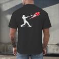 Valentines Day Baseball Batter Silhouette Heart Men's Back Print T-Shirt Valentines Day Baseball Batter Silhouette Heart Men's Back Print T-Shirt
