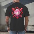 Valentines Day Baseball Boys Ice Cream Drip Heart Youth Kids Men's Back Print T-Shirt