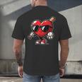 Valentines Day Baseball Heart Bat Sunglasses Men Boys Kids Men's Back Print T-Shirt Valentines Day Baseball Heart Bat Sunglasses Men Boys Kids Men's Back Print T-Shirt