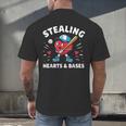 Valentines Day Baseball Stealing Hearts Bases Boys Kids Men Men's Back Print T-Shirt Valentines Day Baseball Stealing Hearts Bases Boys Kids Men Men's Back Print T-Shirt