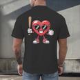 Valentines Day Heart Playing Baseball Boys Men Kids Girls Men's Back Print T-Shirt