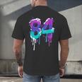 Vintage Baseball 84 Number Men's Back Print T-Shirt