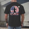 Women's Batter Patriotic American Flag Baseball Silks Men's Back Print T-Shirt