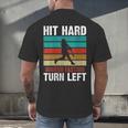Women's Retro Hit Hard Run Fast Turn Left Baseball Lover Men's Back Print T-Shirt Women's Retro Hit Hard Run Fast Turn Left Baseball Lover Men's Back Print T-Shirt