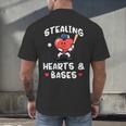Women's Valentines Day Baseball Stealing Hearts Bases Boys Kids Men Men's Back Print T-Shirt