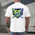 Awesome 67 Baseball Drip Effect Baseball 6-7 Meme Graphic Premium Tri-Blend Men's Back Print T-Shirt Awesome 67 Baseball Drip Effect Baseball 6-7 Meme Graphic Premium Tri-Blend Men's Back Print T-Shirt