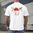 Baseball Christmas Reindeer Santa Hat Sports Player Xmas Men's Back Print T-Shirt Baseball Christmas Reindeer Santa Hat Sports Player Xmas Men's Back Print T-Shirt