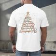 Baseball Christmas Tree Light Xmas Tees Boys Kids Men Men's Back Print T-Shirt