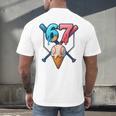 Baseball Ice Cream Drip 67 Six Seven Gen Alpha Slang Meme Men's Back Print T-Shirt Baseball Ice Cream Drip 67 Six Seven Gen Alpha Slang Meme Men's Back Print T-Shirt