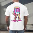 Baseball Ice Cream Drip Boys Glove Sprinkles Baseball Lover Men's Back Print T-Shirt
