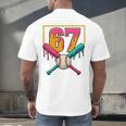 Baseball Ice Cream Drip Number 67 Player 67th Birthday Premium Tri-Blend Men's Back Print T-Shirt Baseball Ice Cream Drip Number 67 Player 67th Birthday Premium Tri-Blend Men's Back Print T-Shirt