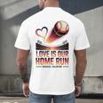 Baseball Valentine Forever On Deck For You Men's Back Print T-Shirt