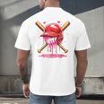Boys Valentine Day Baseball Helmet Drip Ice-Cream Youth Kids Men's Back Print T-Shirt