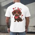 Dachshund Valentines Day Wiener Dog Lover Weenie Heart Raglan Baseball Tee Men's Back Print T-Shirt Dachshund Valentines Day Wiener Dog Lover Weenie Heart Raglan Baseball Tee Men's Back Print T-Shirt
