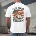 Faith Family Freedom Patriotic Christian Baseball Game Day Men's Back Print T-Shirt Faith Family Freedom Patriotic Christian Baseball Game Day Men's Back Print T-Shirt