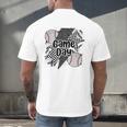 Game Day Baseball Retro Checkered Baseball Men's Back Print T-Shirt