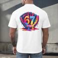 Gen Alpha Slang Ice Cream Drip Six Seven 67 Baseball Catcher Men's Back Print T-Shirt Gen Alpha Slang Ice Cream Drip Six Seven 67 Baseball Catcher Men's Back Print T-Shirt