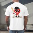 Heart Playing Baseball Valentine Baseball Men's Back Print T-Shirt Heart Playing Baseball Valentine Baseball Men's Back Print T-Shirt