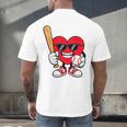 Heart Playing Baseball Valentines Day Men's Back Print T-Shirt Heart Playing Baseball Valentines Day Men's Back Print T-Shirt
