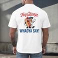 Hey Chicago Whadya Say Baseball Hot Dog Men's Back Print T-Shirt Hey Chicago Whadya Say Baseball Hot Dog Men's Back Print T-Shirt