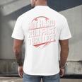 Hit Hard Run Fast Turn Left Baseball Fan Red Graphic Men's Back Print T-Shirt Hit Hard Run Fast Turn Left Baseball Fan Red Graphic Men's Back Print T-Shirt