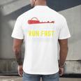 Hit Hard Run Fast Turn Left Baseball Quote Fan Coach Premium Tri-Blend Men's Back Print T-Shirt Hit Hard Run Fast Turn Left Baseball Quote Fan Coach Premium Tri-Blend Men's Back Print T-Shirt
