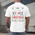 I’Ll Be Home For Christmas Baseball Ugly Sweater Art Men's Back Print T-Shirt I’Ll Be Home For Christmas Baseball Ugly Sweater Art Men's Back Print T-Shirt