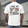 I Just Hit 100 Days Of School Teacher Baseball Boys Kids Men's Back Print T-Shirt I Just Hit 100 Days Of School Teacher Baseball Boys Kids Men's Back Print T-Shirt