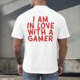 I Am In Love With A Gamer Cute Valentines Day Gamer Couple Raglan Baseball Tee Men's Back Print T-Shirt