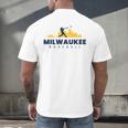 Milwaukee Baseball Minimalist City Skyline Baseball Lover Men's Back Print T-Shirt Milwaukee Baseball Minimalist City Skyline Baseball Lover Men's Back Print T-Shirt